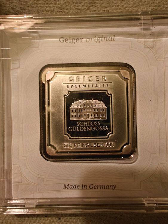 Lingot d'argent Geiger Schloss 50g 999 (1x) (Gebraucht) in Riaz für CHF ...