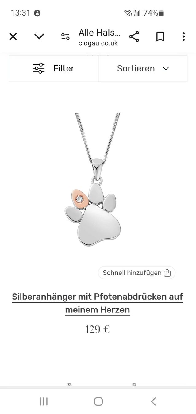 Catenine: Clogau Silberkette mit Pfotenanhänger – Nuovo (secondo la descrizione) da Interlaken venduto da mar_65xg 3