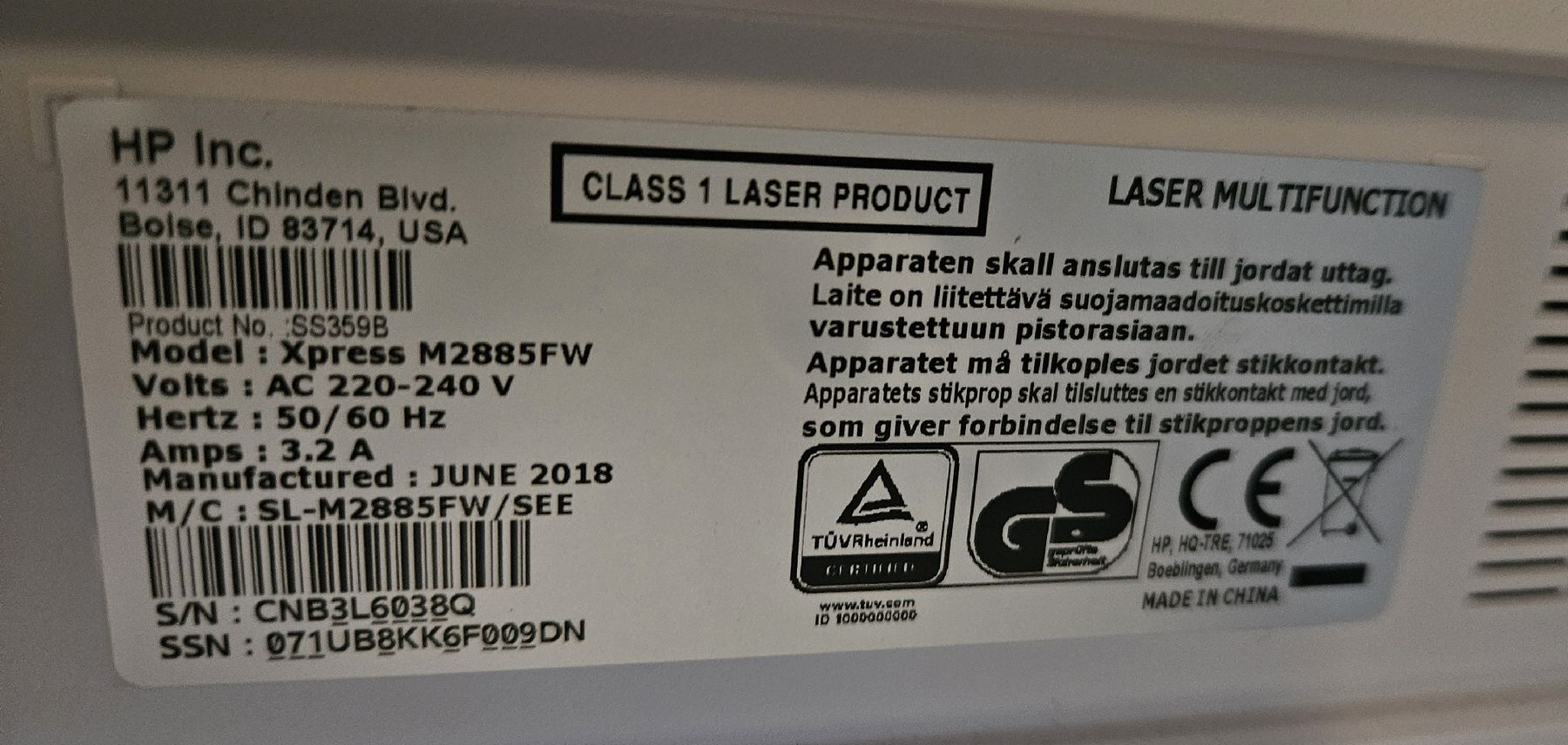 Samsung Stampanti: Samsung Xpress M2885FW Laser Multifunktion Drucker gebraucht – Usato da Ottikon b.Kemptthal venduto da Jigsaw1 3