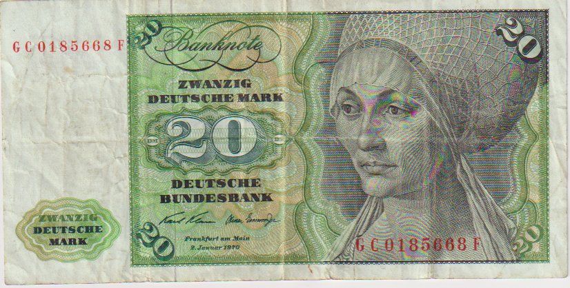 Billets de banque: Aeltere 20 Dm Note. – D'occasion à Dornach par kloster33