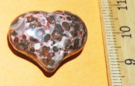 Deko – Heilsteine – R-163 - Leopard Jaspis Herz - 25x20x12mm