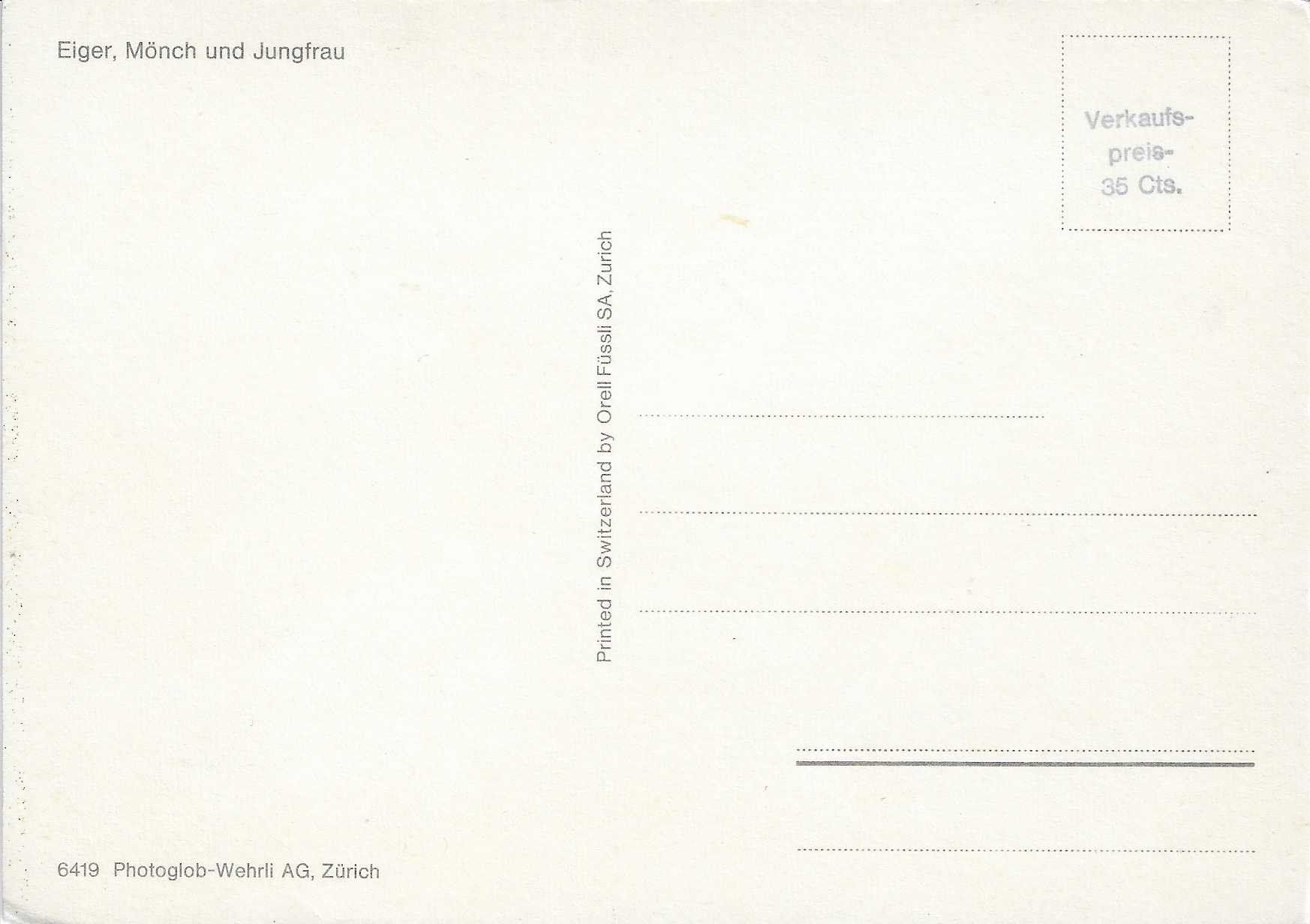 Cartoline postali: Eiger,Mönch und Jungfrau BE – Nuovo (secondo la descrizione) da Rothrist venduto da Stranglehold 1