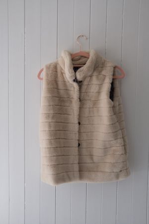 Joules Kunstfell Weste beige -146