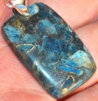 Anhänger L-4481 – Kupfer Apatit Cabochon – 32x20mm