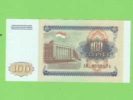 Tadschikistan 100 Rubel Banknote aus 1994, Top Zustand!