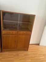 Vintage Vitrinenschrank Holz mit Schubladen