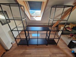 IKEA VITTSJÖ Regal Set 3-teilig schwarz Glas/Metall