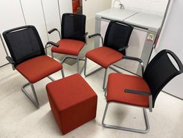 Steelcase Bürostühle, 4 Stk. + Hocker, Top Zustand!