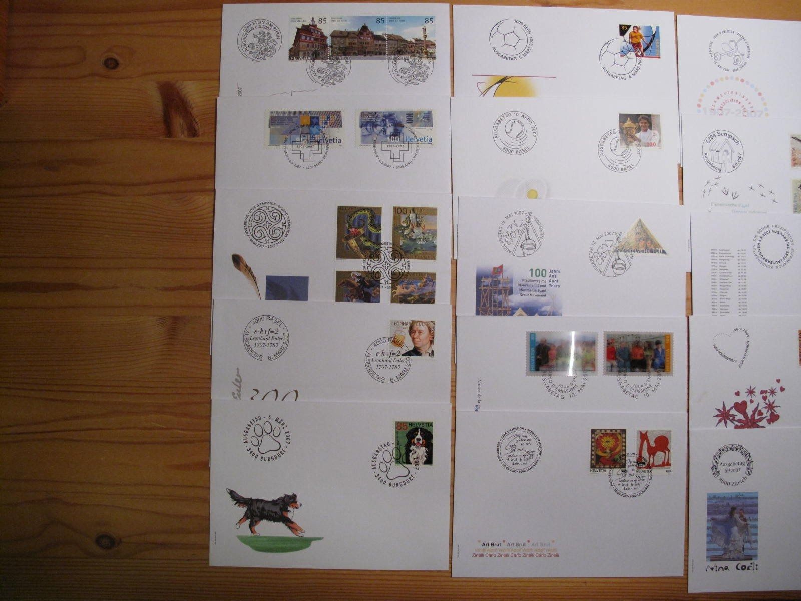 Tutti i francobolli: Schweiz FDC 2007 19 stück – Usato da Wil SG venduto da fva01 1