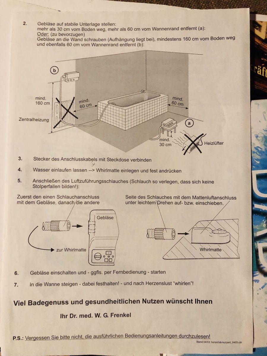 Dispositivi per massaggi: Dr. Frenkel Sprudelmatte – Usato da Lauterbrunnen venduto da Baergfee5 5