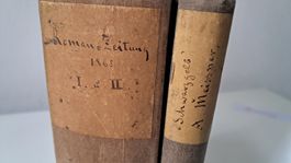 Antike Roman-Zeitung 1865 und Ergänzung Schwarzgelb Meissner
