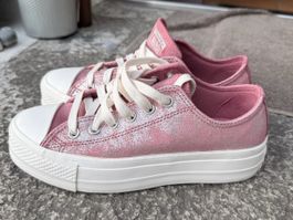 Converse All Star rosa glitterate, tg 38, nuove e bellissime