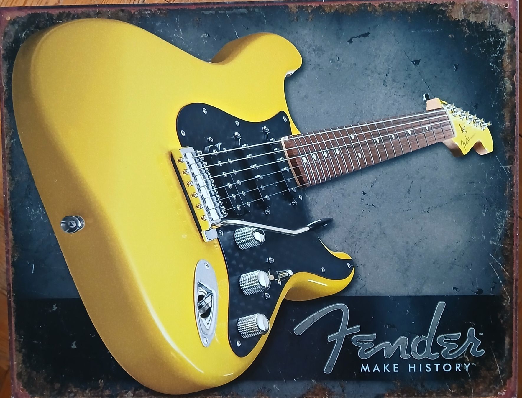 Fender Musikinstrumente: Fender guitar . tin sign . – Neu und originalverpackt aus Lausanne von Soulbrother