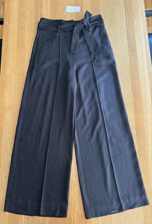 COS BLACK WIDE TROUSERS WITH BELT SIZE 38 BRAND NEW