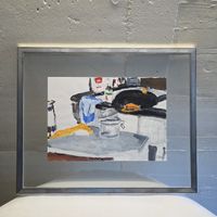 Gemälde auf Papier, Stilleben..1995