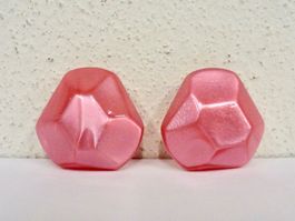 Vintage Ohrclips Clips Ohrschmuck Pink 60er 70er 80er Jahre