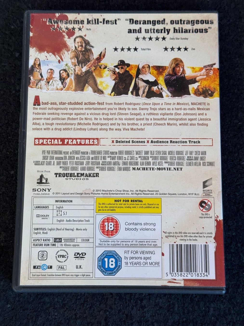 Tutti i DVDs: MACHETE DVD EN Robert Rodriguez Film – Usato da Fribourg venduto da tschjoly 1