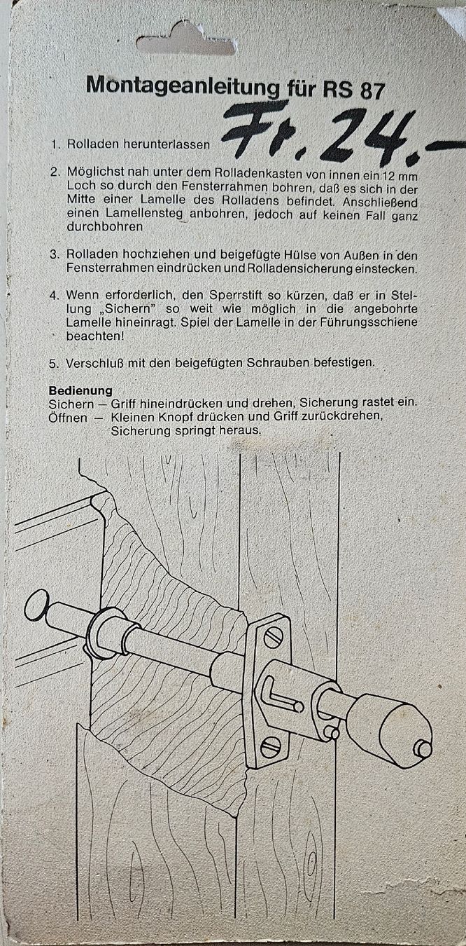 Ancore: 5 Stk ABUS Rollladen-Verschluss RS77 ! – Nuovo (secondo la descrizione) da Oberburg venduto da znas 3