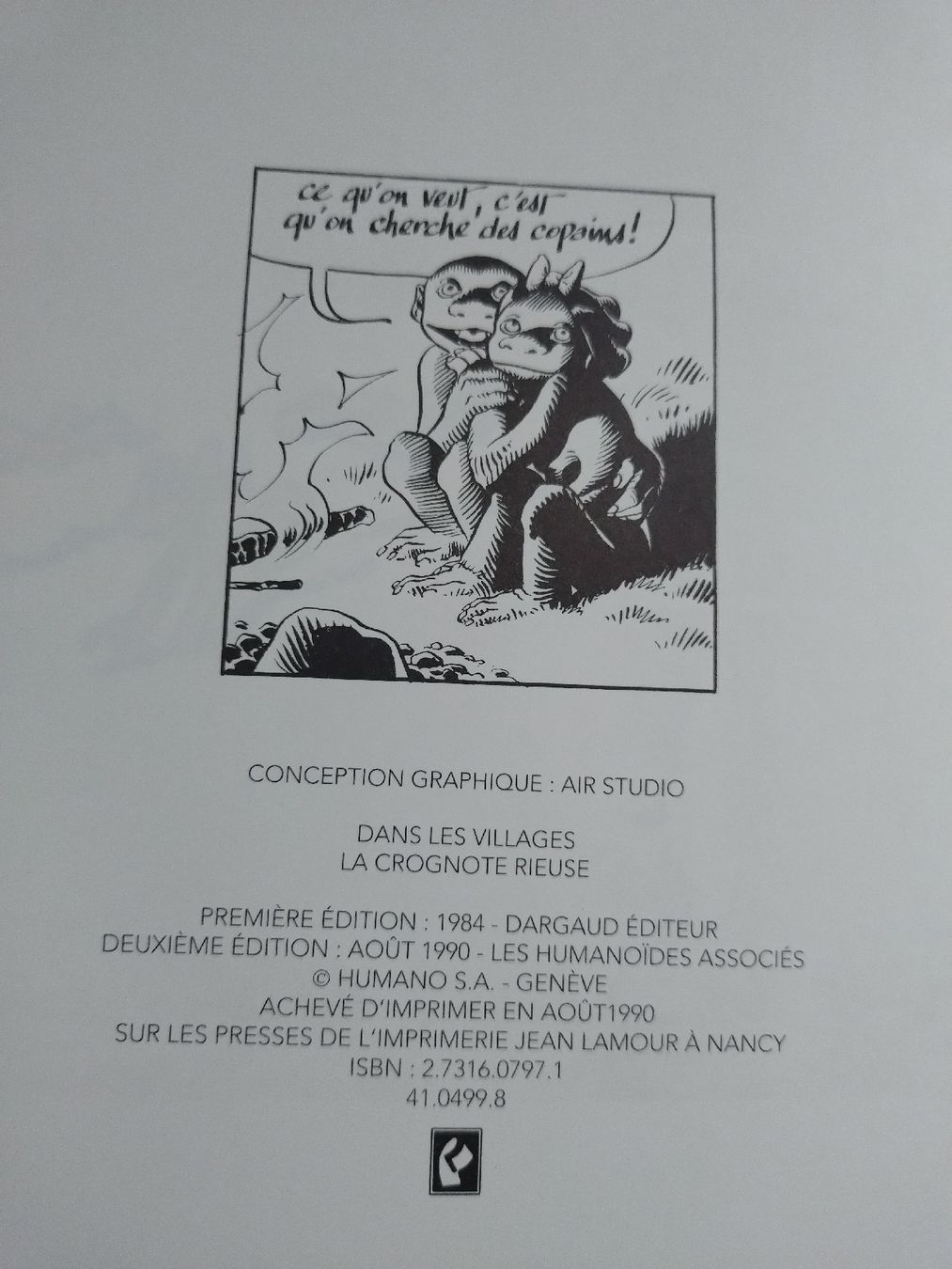 BD: BD La Crognote Rieuse T3 Dans les villages  – D'occasion à Farvagny-le-Grand par LaCaverne 3