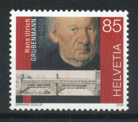 Alle Briefmarken: 2009, Hans Ulrich Grubenmann ** – Gebraucht aus Willisau von Vollstempel