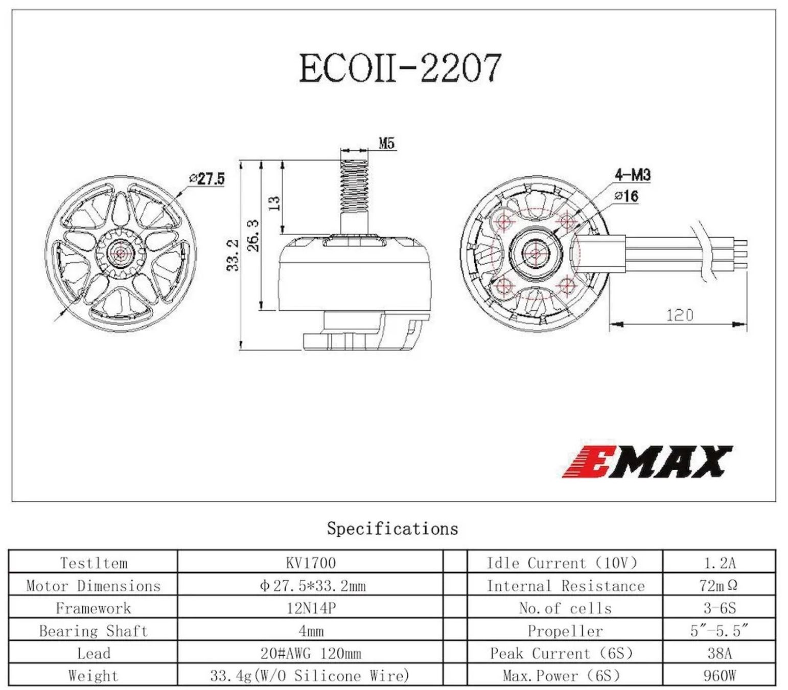 Motoren: Emax ECO II Series 2207 1700KV – Neu (gemäss Beschreibung) aus Rotkreuz von vabu33 4