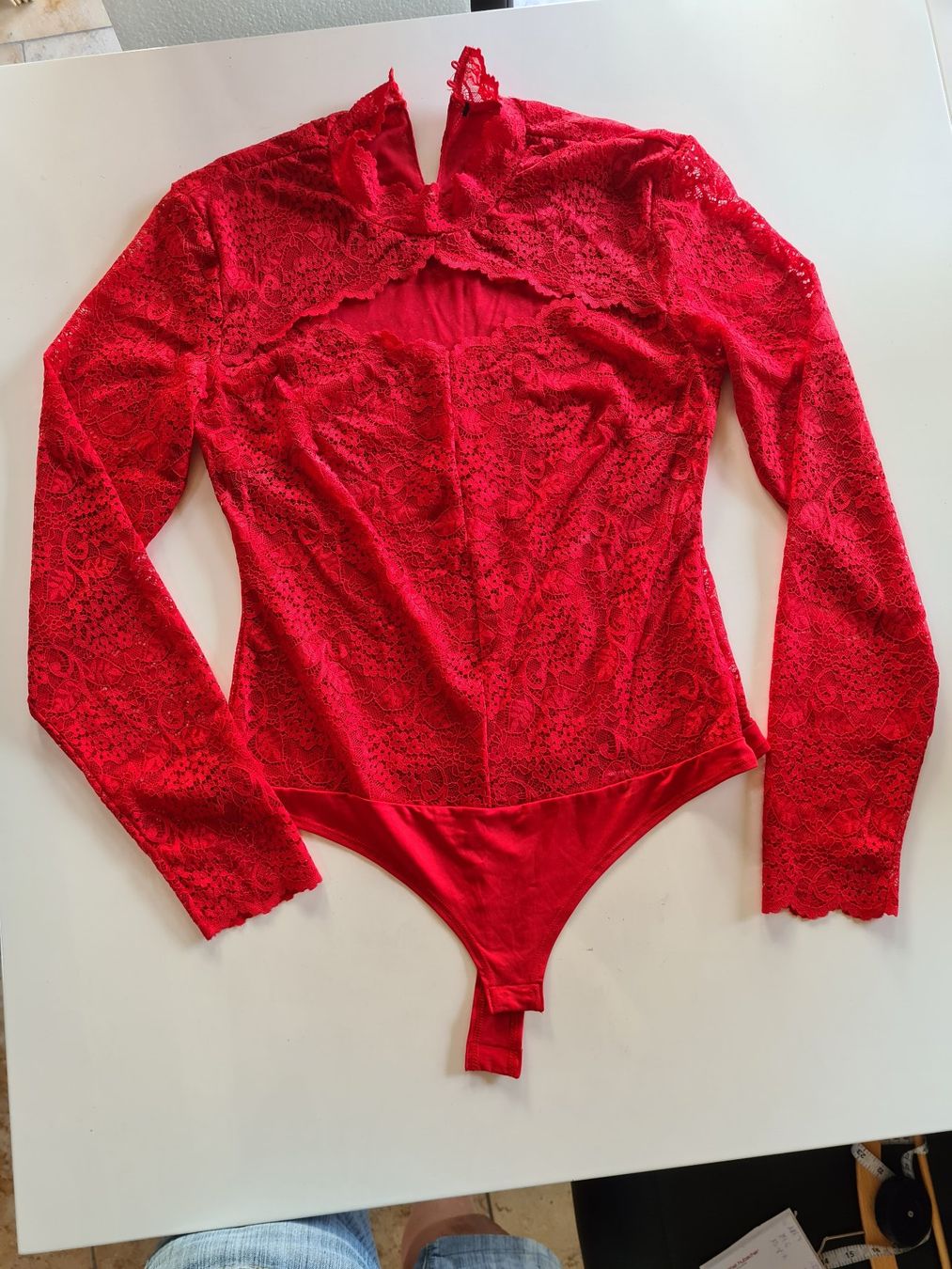 Altra biancheria intima: Damen langarm Spitzenbody Grösse 38/40 – Nuovo (secondo la descrizione) da Contra venduto da Lylou0