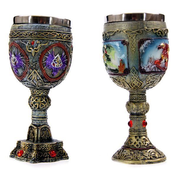 Tutte le decorazioni: BEMALTER DRACHENKELCH – Nuovo e nell'imballaggio originale da Rupperswil venduto da big-one-sale