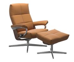 Stressless® David (M) Cross Sessel mit Hocker Leder Batick