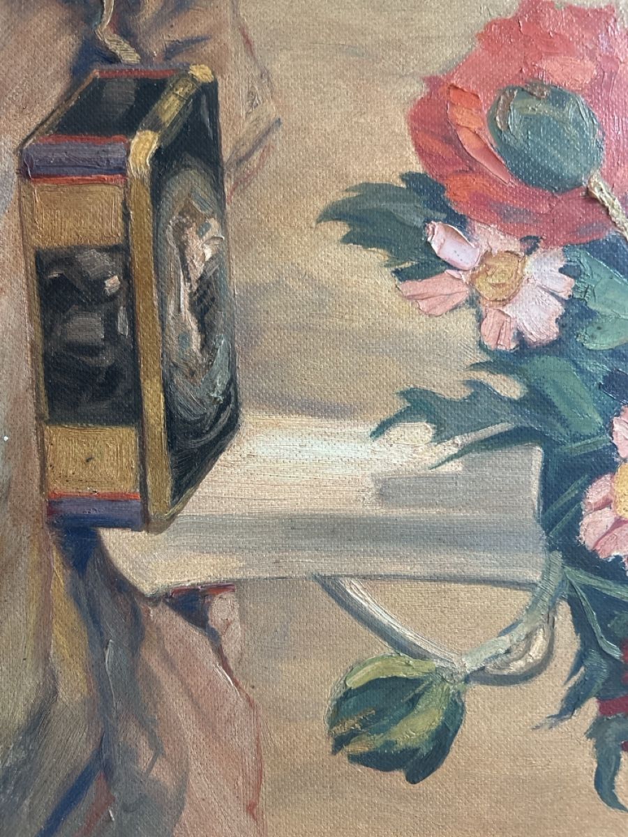 Tableaux: Original Ölgemälde Blumenstillleben gerahmt – D'occasion à schaffhausen par xja_8fwh 2