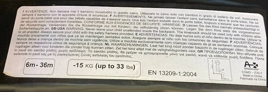 Chicco Marsupi portabebè: Rückentrage Caddy * Chicco * – Usato da Root venduto da Amone01 5