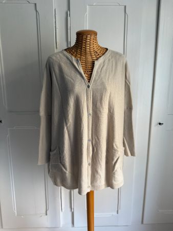 LARENS - Kaschmir Cardigan Strickjacke beige M