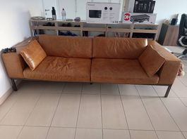 Divano in pelle marrone/cognac