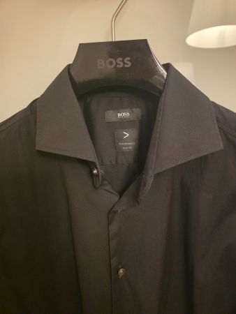 BOSS - Slim-Fit Popeline-Hemd aus bügelleichtem Baumwoll-Mix