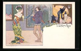 sign. Louis Lessieux: Moyen-Age, Junger 