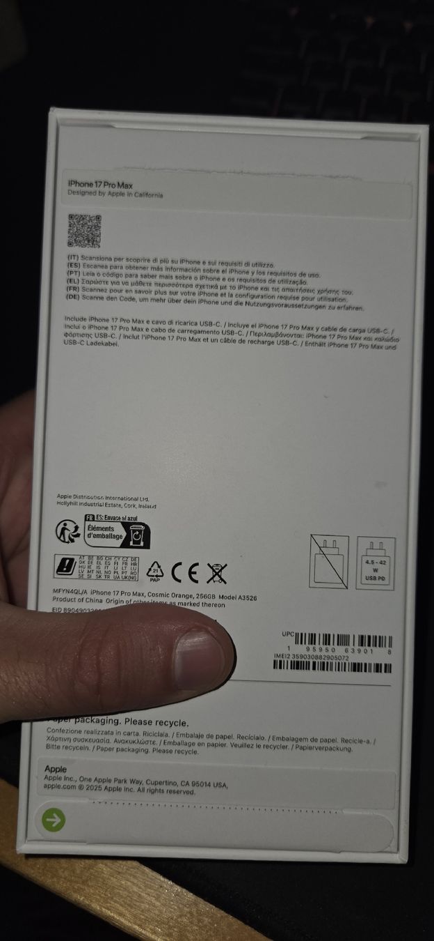 Apple Telefoni cellulari / Smartphones: iPhone 17 Pro max neu – Nuovo e nell'imballaggio originale da Eigenthal venduto da pau_w7h2 2