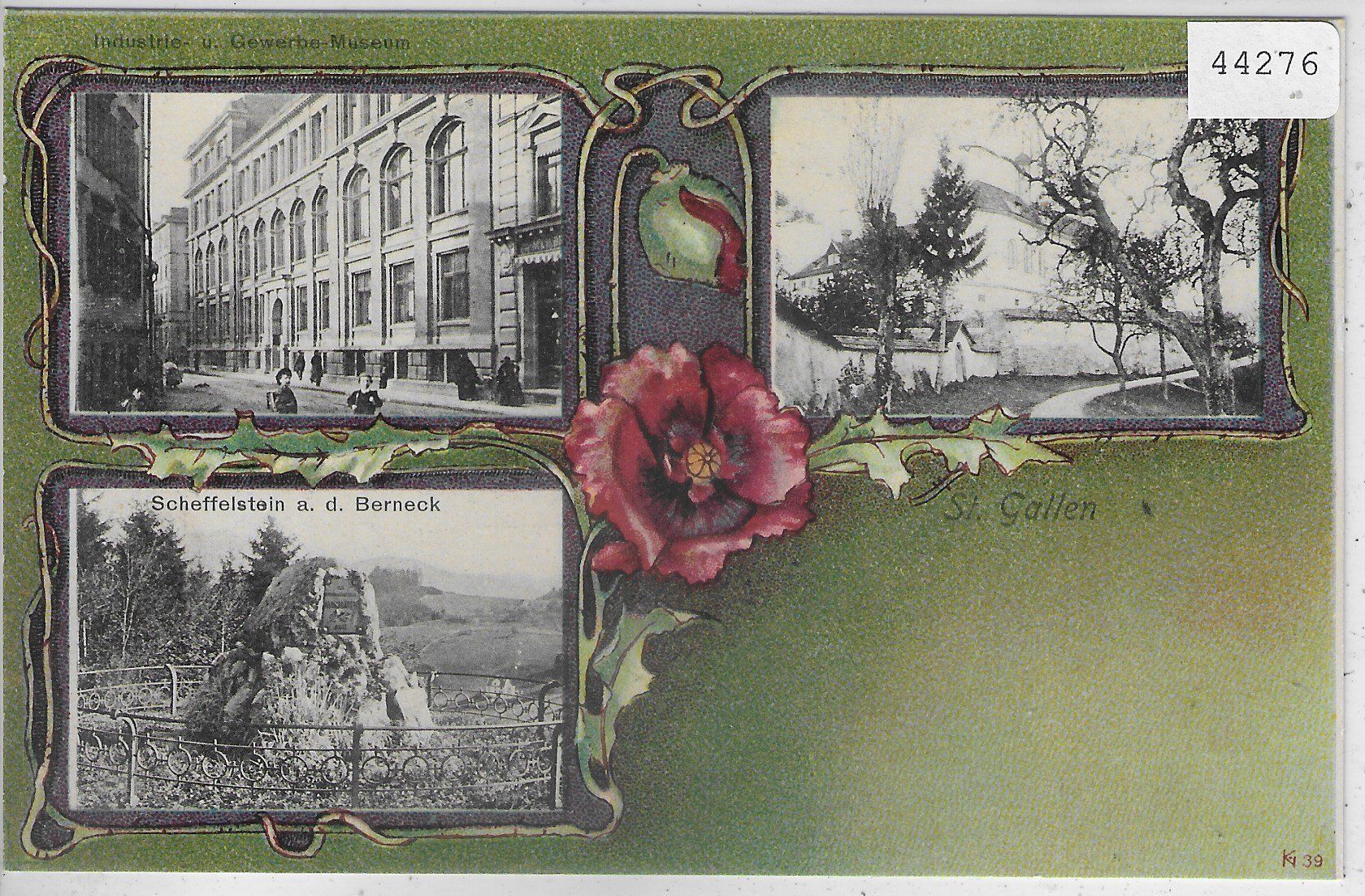 Cartes postales: St. Gallen - Industrie u. Gewerbe-Museum - Litho – D'occasion à Ettingen par Kartenplanet
