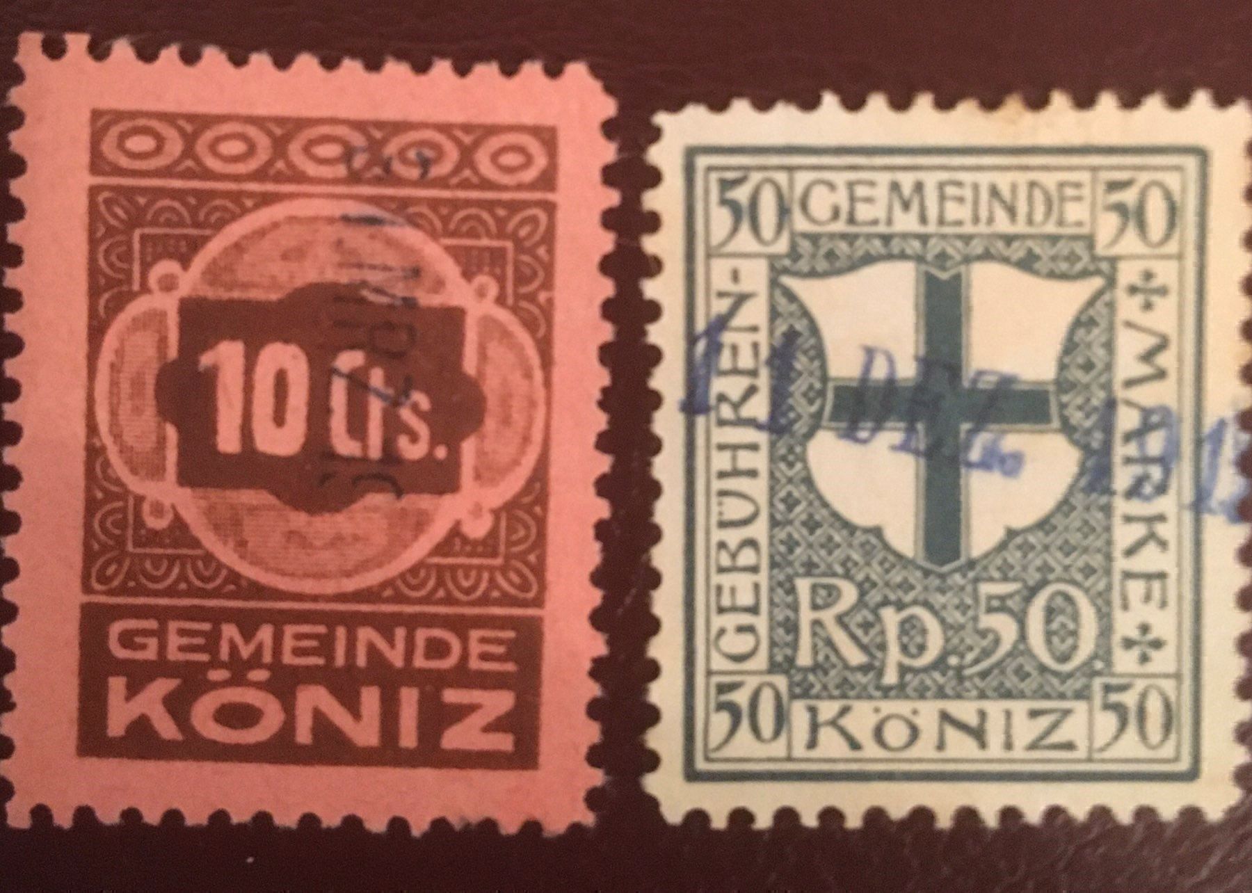 Tutti i francobolli: 2 Fiskalmarken Gemeinde Köniz BE – Usato da Hunzenschwil venduto da zibu88