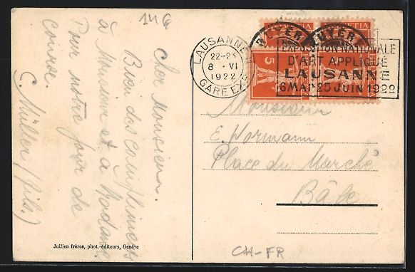 Cartoline postali: AK Gruyères, Vue générale, 1922 – Usato da Berlin venduto da bartko-reher 1