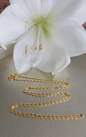 Elegante goldene Kette, 925 Silber 18k vergoldet, 72cm