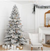 Deluxe 210 cm Künstlicher Weihnachtsbaum mit Schnee Alpen