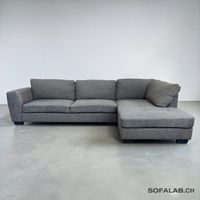 Ecksofa, hellgrauer Stoff gratis lieferung