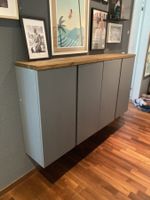 2 Schränke taube dunkel + Kieferauflage | Sideboard 160 cm