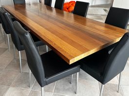 Essisch od Sitzungstisch in Massivholz Jatoba 300x110cm