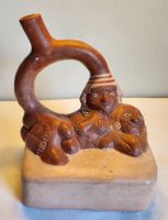 Sehr alte erotische Tonkanne Peru Moche Stil Tongefäss Huaco