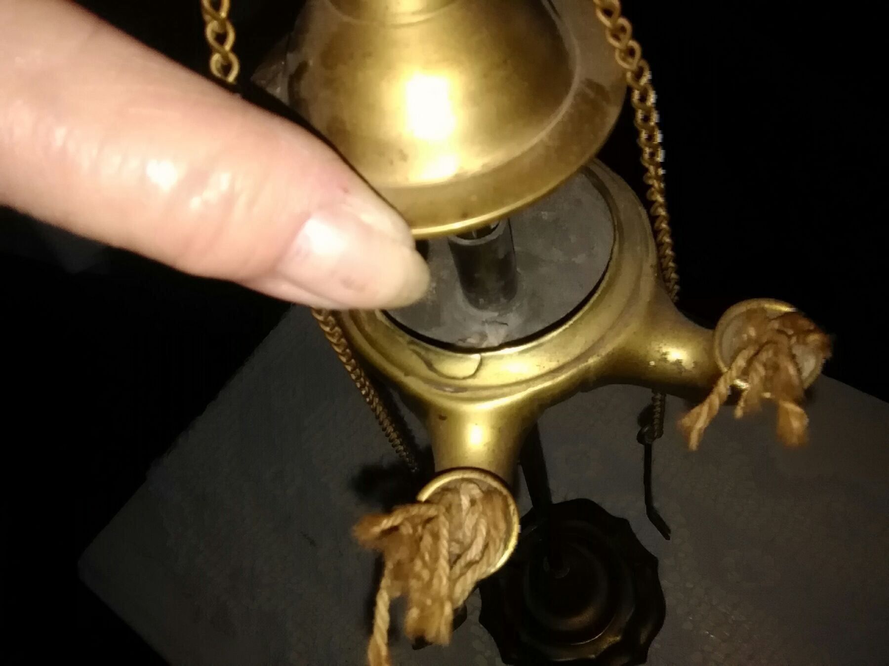 Kerzenständer: Antike Öllampe/2-dochtig, massiv Messing – Gebraucht aus Neuenhof von elRey123 3