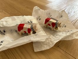 2x Trauffer Kuh mini rot mit Glocke NEU