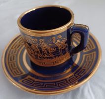 MOCCATASSE mit Untertellerli Poseido, Handarbeit, 24 K GOLD
