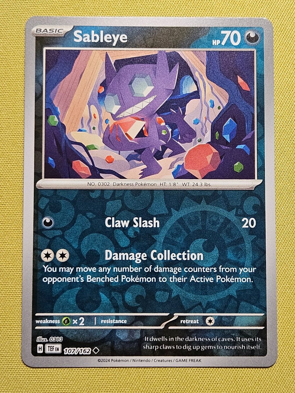 Pokémon Carte collezionabili: Temporal Forces - Sableye 107/162 EN – Usato da Bellinzona venduto da Pokemarco