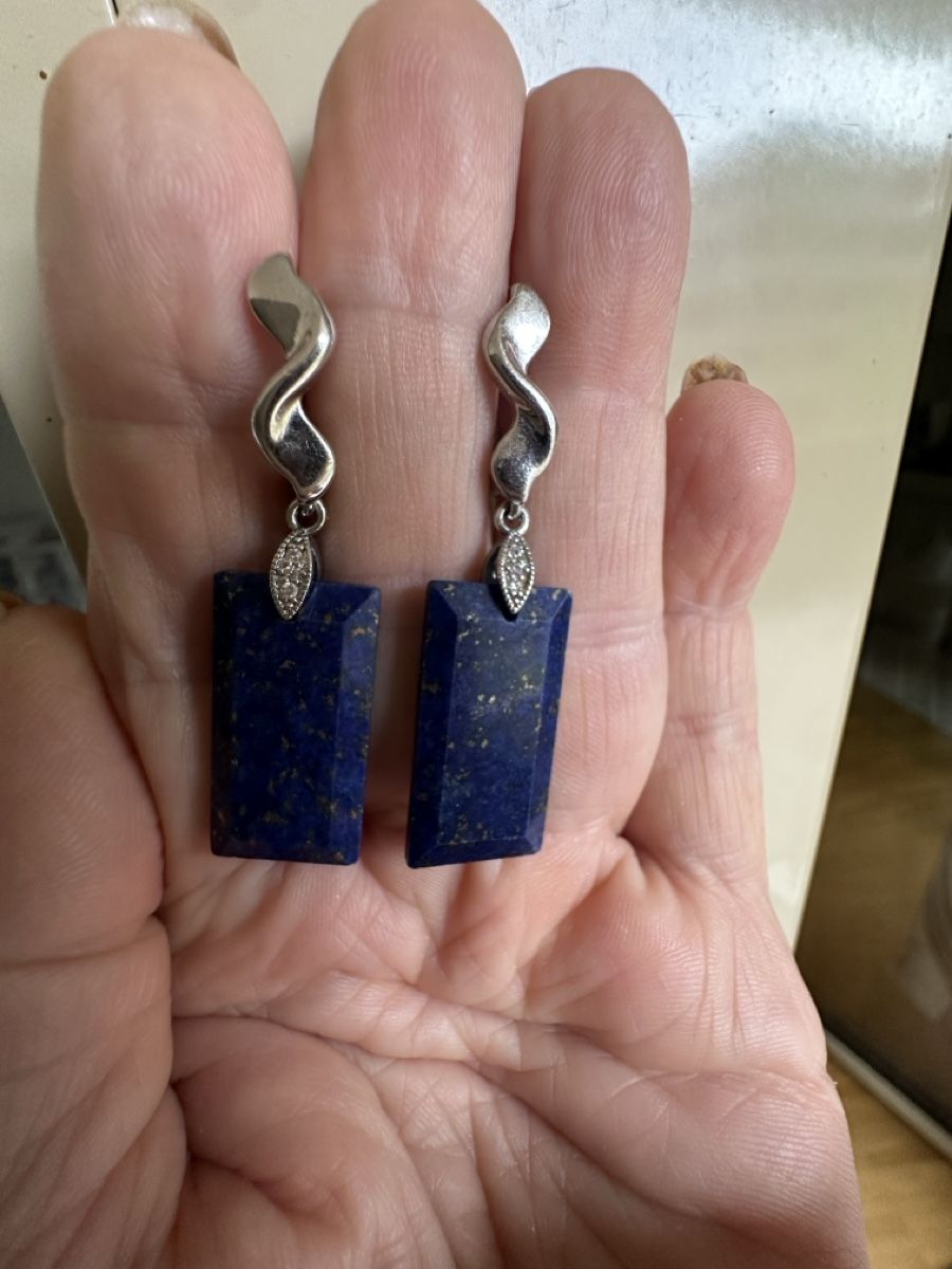 Orecchini pendenti & Orecchini a lobo: Ohrhänger Lapislazuli rechteckig HANDARBEIT  – Nuovo e nell'imballaggio originale da Kriens venduto da Hortensie6 2