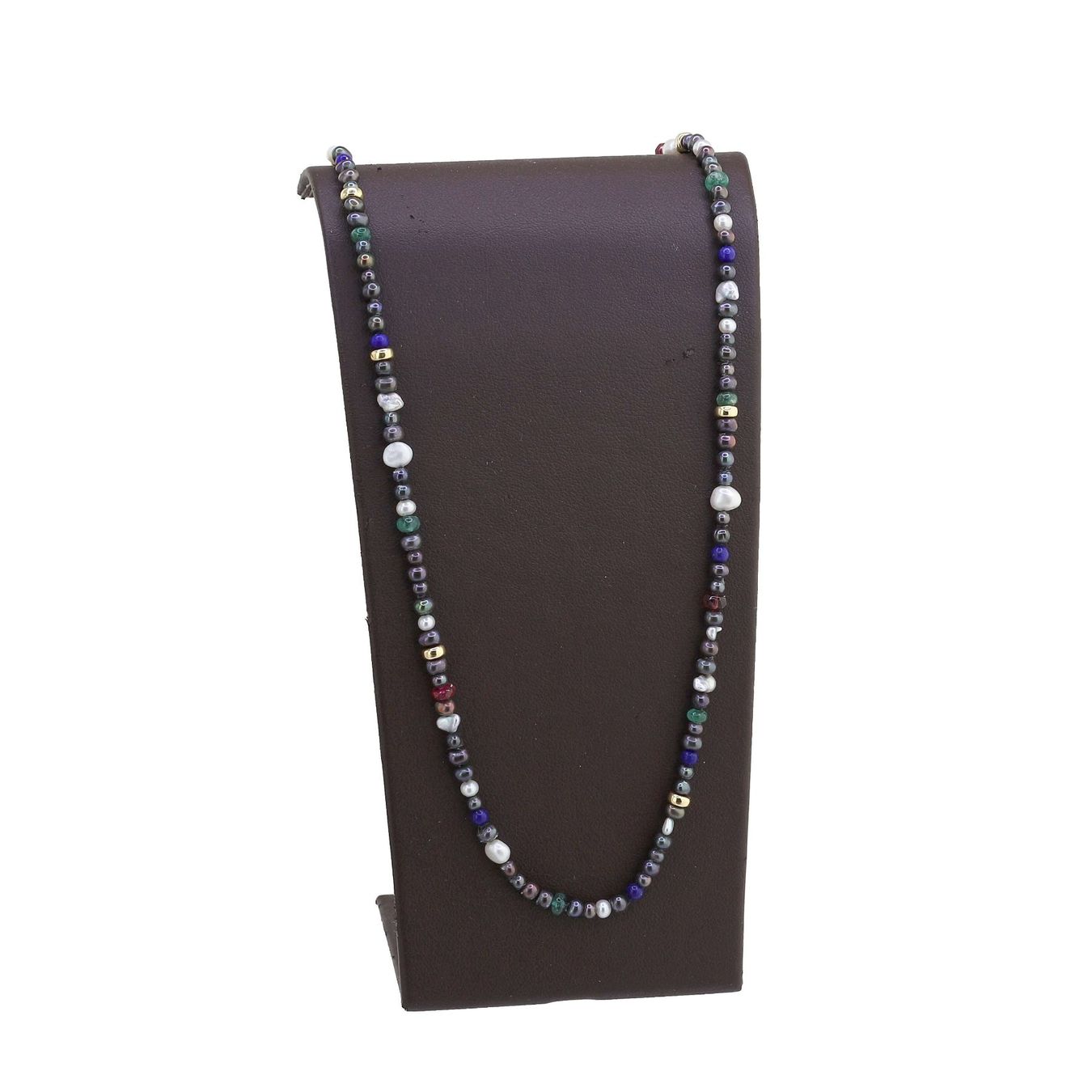 Catenine: Farbstein Perlen Halskette – Usato da Zürich venduto da Vintage-Jewellery 2